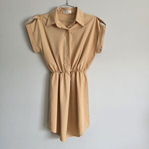 Beige Safari Shirt Dress